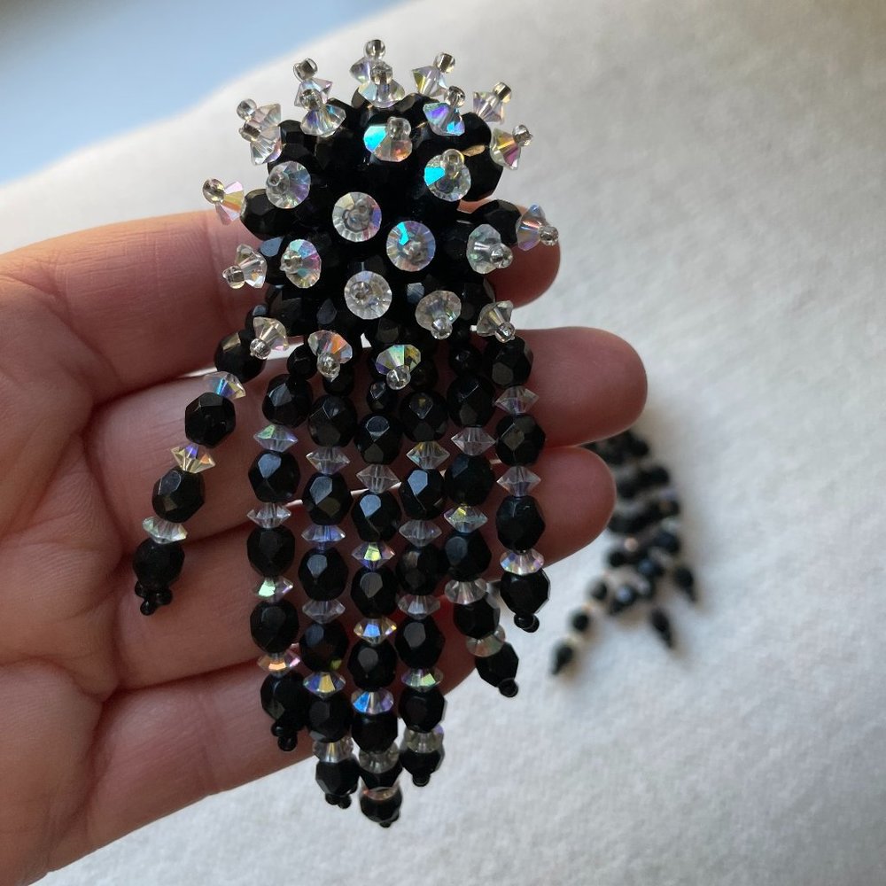 Sputnik Cocktail Clip On Beaded Earrings